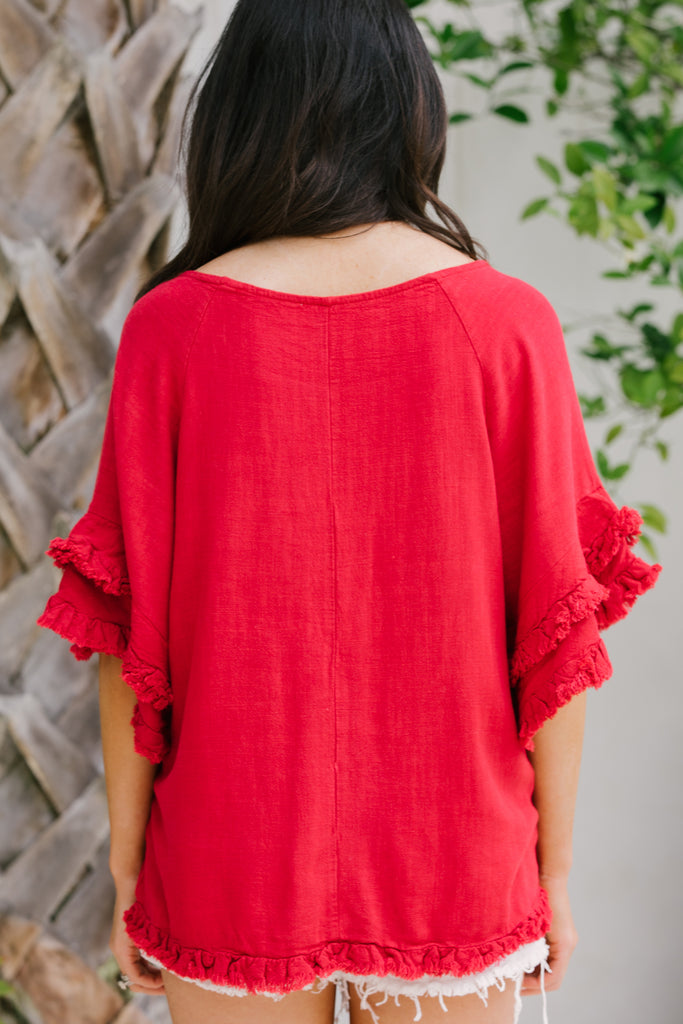 Light Red Linen Top Women's Summer Tops Shop the Mint