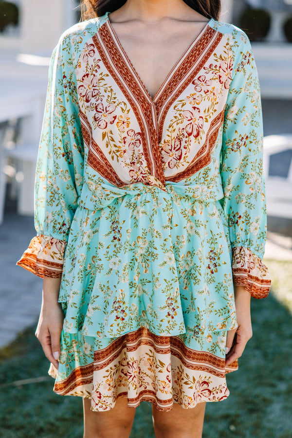 Green Mix Floral Dress main image 1