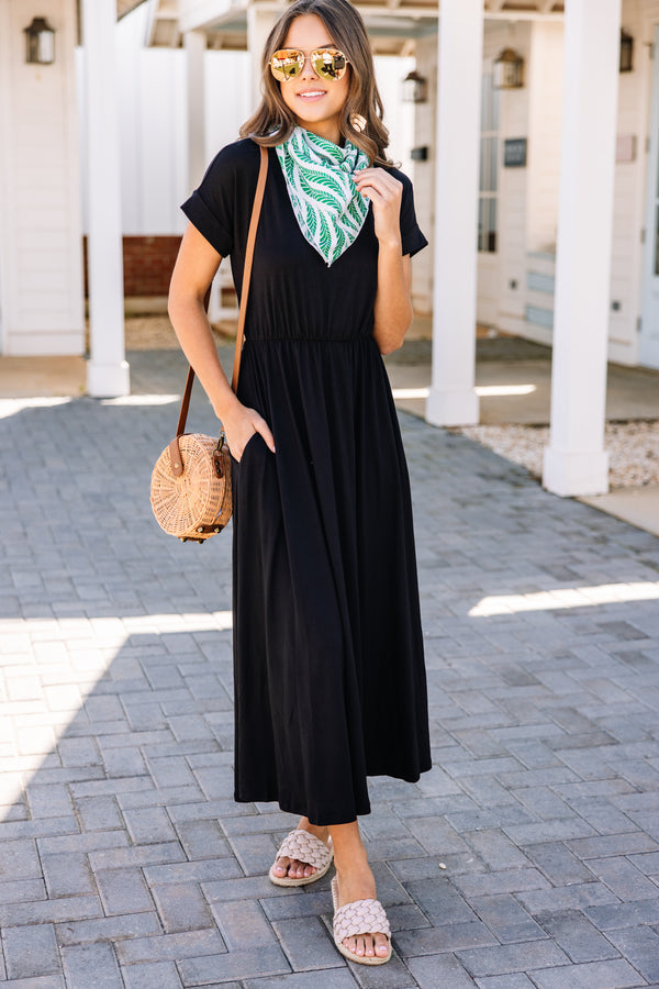 Hold On Tight Black Tied Back Maxi Dress – Shop the Mint