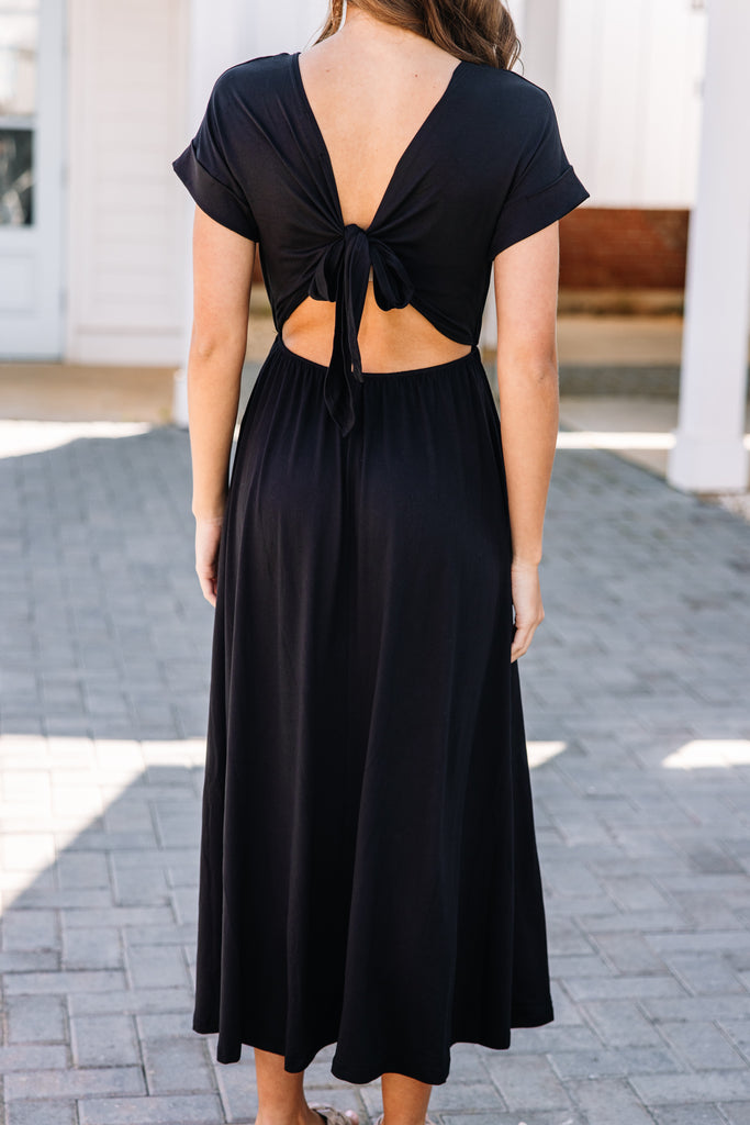 Hold On Tight Black Tied Back Maxi Dress – Shop the Mint
