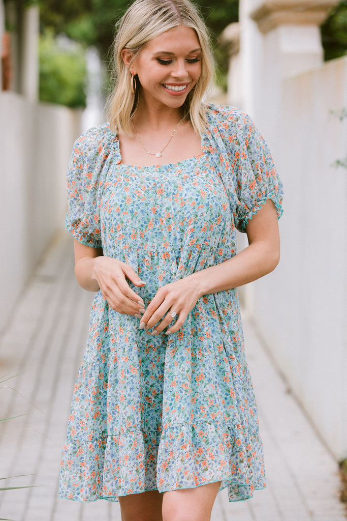 Fun Mint Green Ditsy Floral Dress - Cute Dresses – Shop the Mint