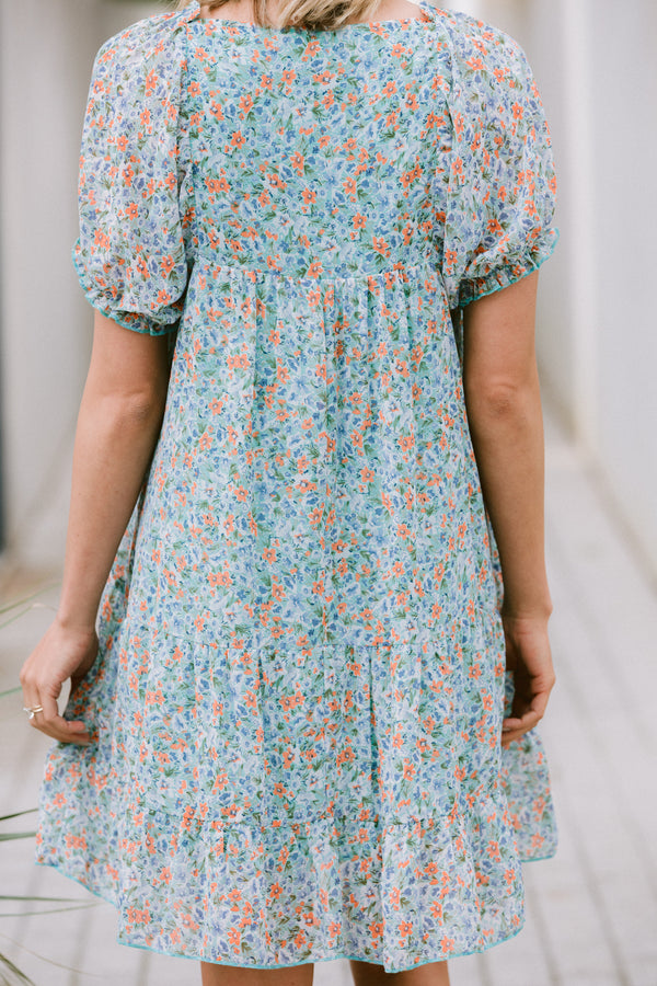 Say What You Mean Mint Green Ditsy Floral Dress