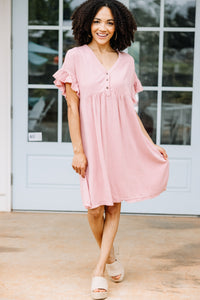 pink linen dress