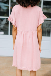 pink linen dress