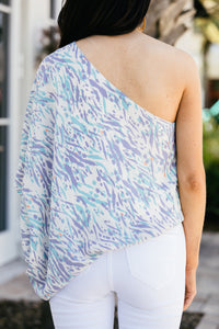 abstract one shoulder blouse