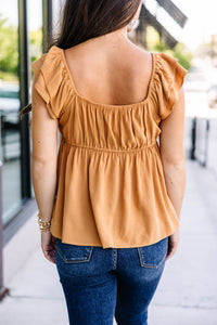 What A Day Marigold Yellow Babydoll Top