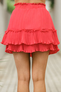 Perfect View Flamingo Pink Ruffled Skirt
