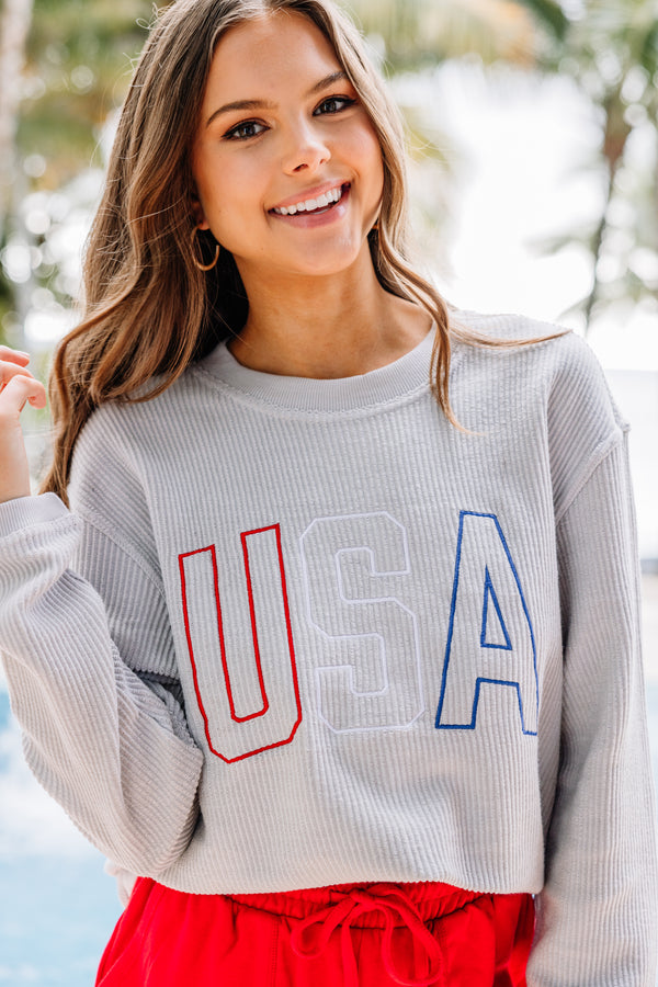 The Mint Julep Boutique Get Together Corded Sweatshirt