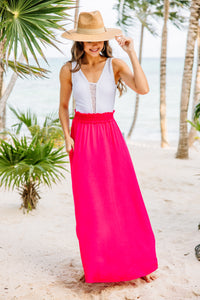 It's A Lovely Day Fuchsia Pink Maxi Skirt