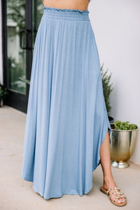 Blue flowy maxi skirt hotsell