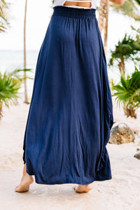 It's A Lovely Day Navy Blue Maxi Skirt