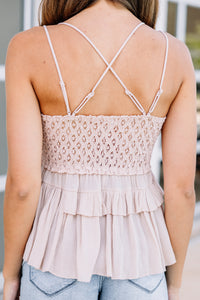 All Up To You Dusty Blush Pink Lace Tank