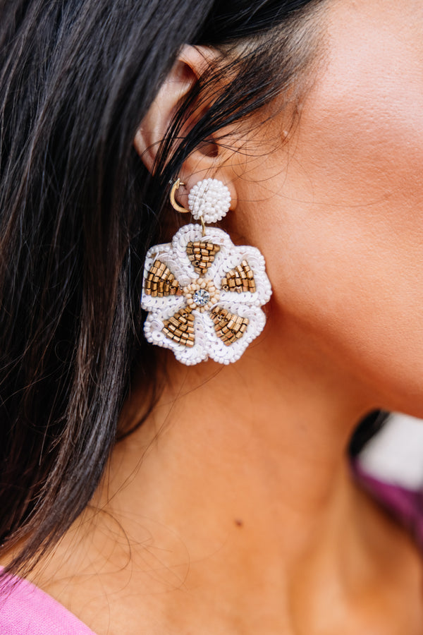 beaded flower earrings