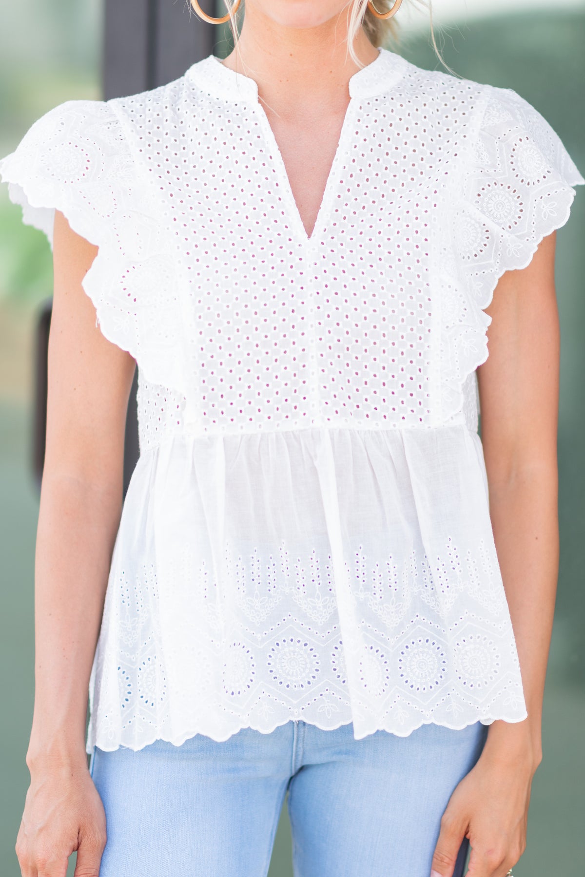 Feminine White Eyelet Blouse Feminine Summer Blouses Shop The Mint 