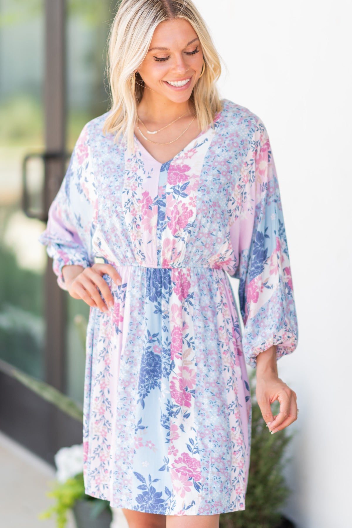 Cute Lavender Purple Mixed Floral Dress - Trendy Summer Dresses – Shop ...