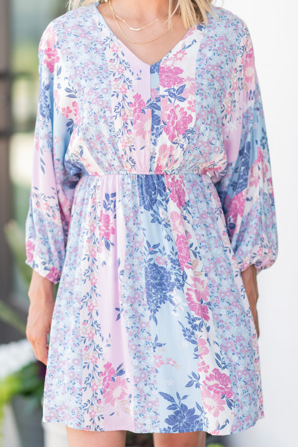 Make Your Choice Lavender Purple Mixed Floral Dress