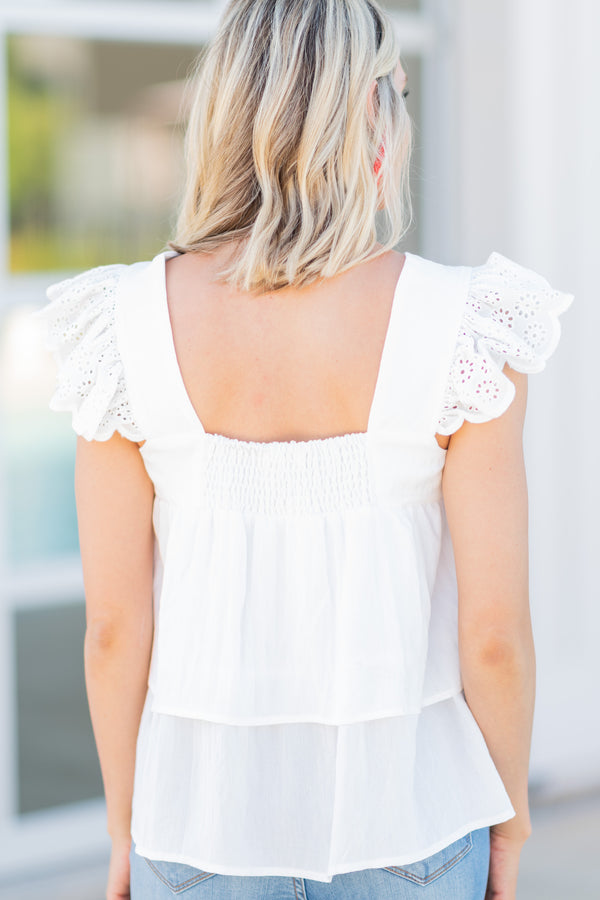 Forever And Always White Embroidered Top