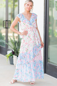 floral pink maxi dress