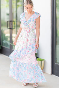 floral pink maxi dress