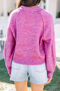 Make Your Move Magenta Purple Cropped Cardigan