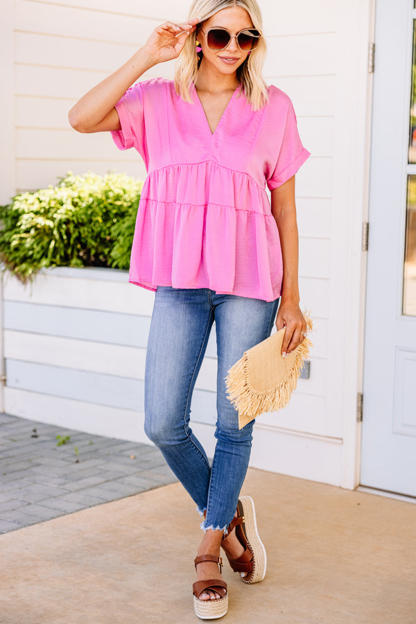 pink babydoll top