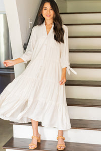 tiered midi dress