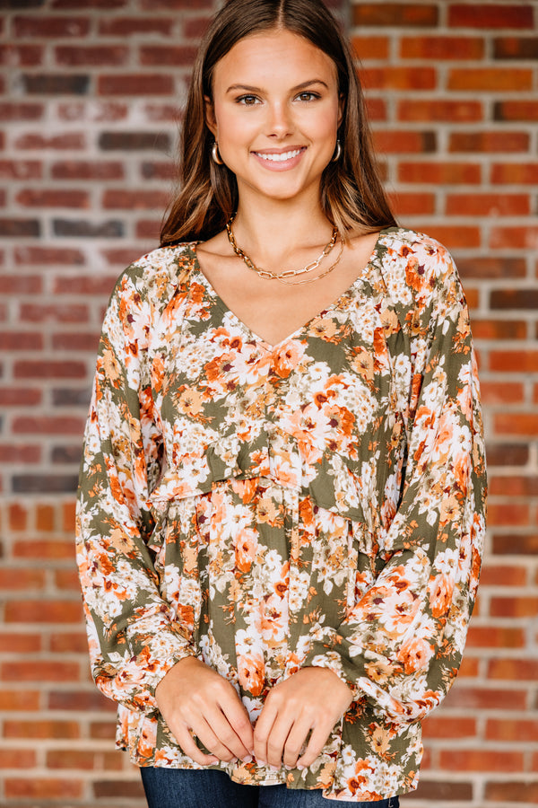 fall floral blouse