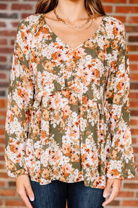 fall floral blouse