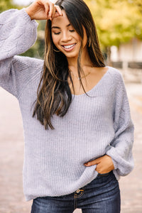 gray knit sweater