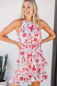 Get Their Attention Red Floral Dress