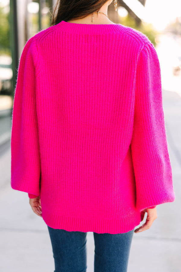 vibrant pink sweater for women