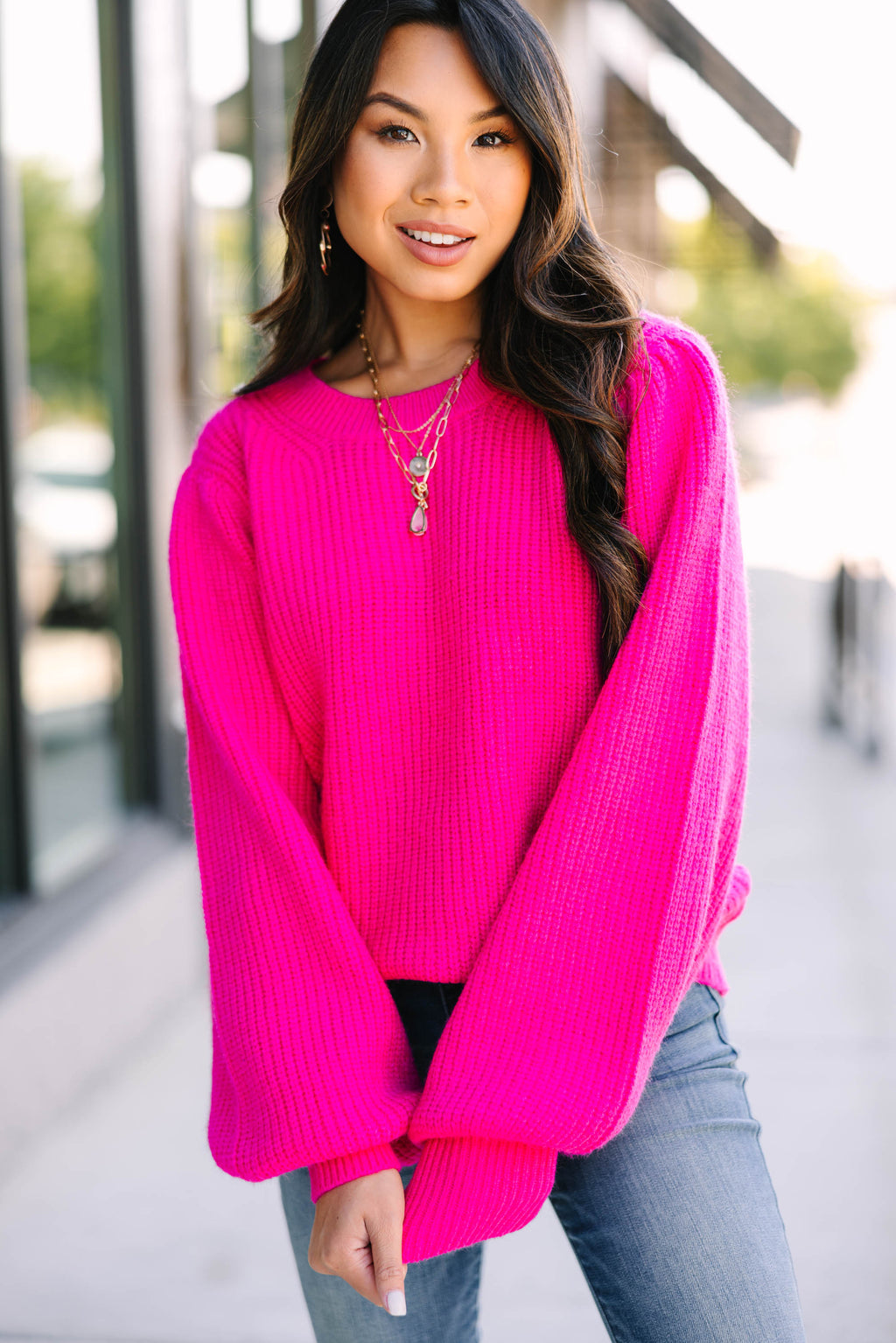 Fuchsia clearance pink sweater