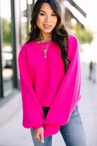 vibrant pink sweater for women