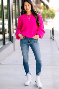 vibrant pink sweater for women