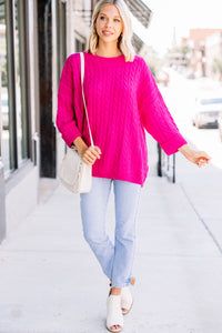 bright pink  oversized sweater