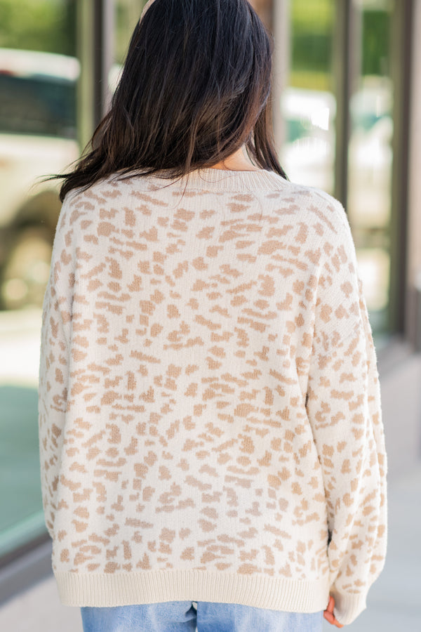 spotted cream sweater