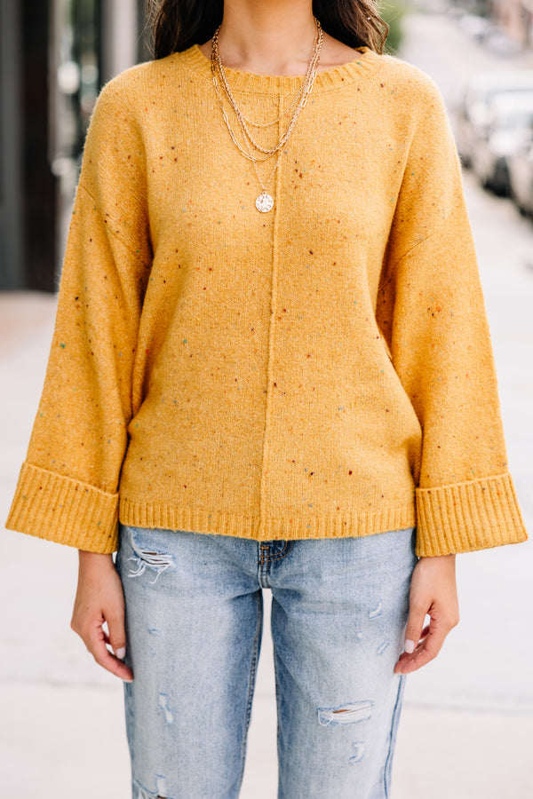 yellow confetti sweater
