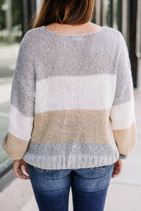 gray colorblock sweater