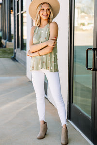 textured polka dot tank