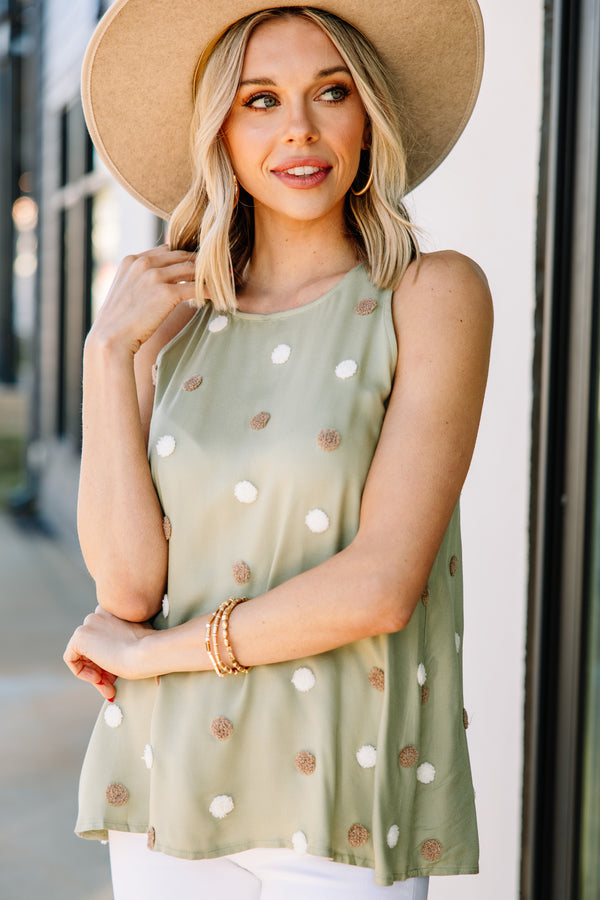 textured polka dot tank