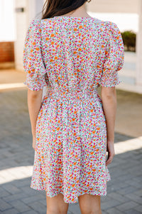 white ditsy floral dress