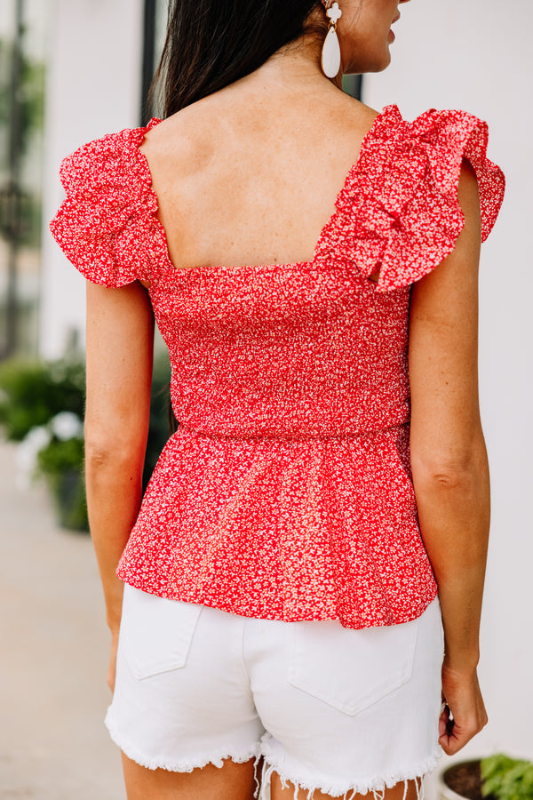 ditsy floral smocked top
