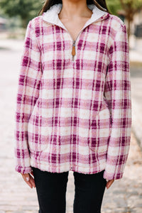 Better Get Going Pink Plaid Pullover