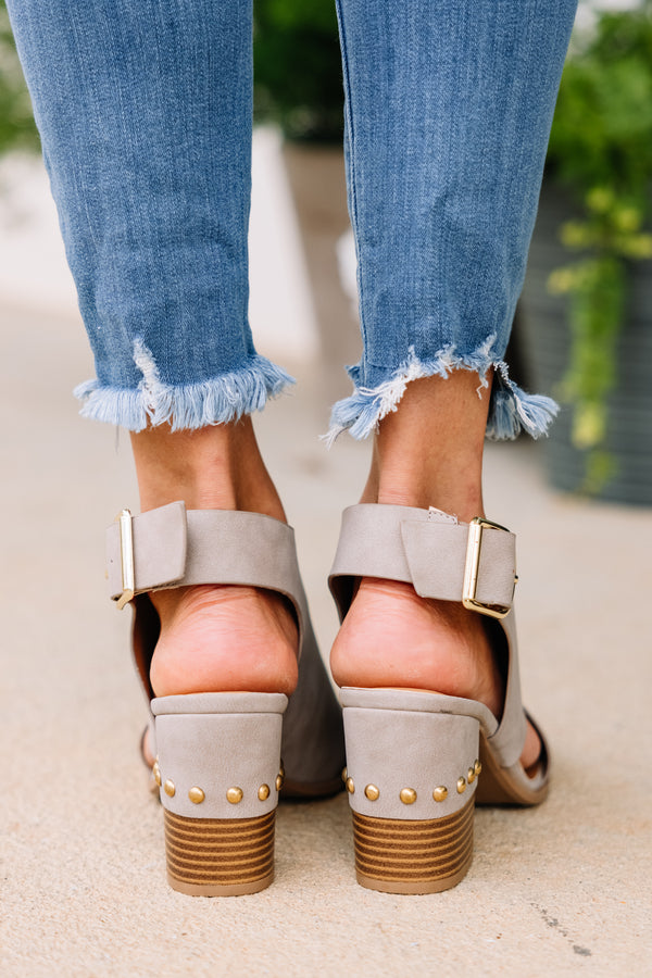 brown studded booties