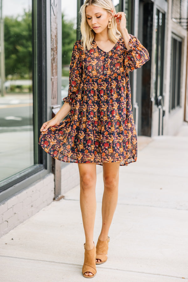 fall ditsy floral dress