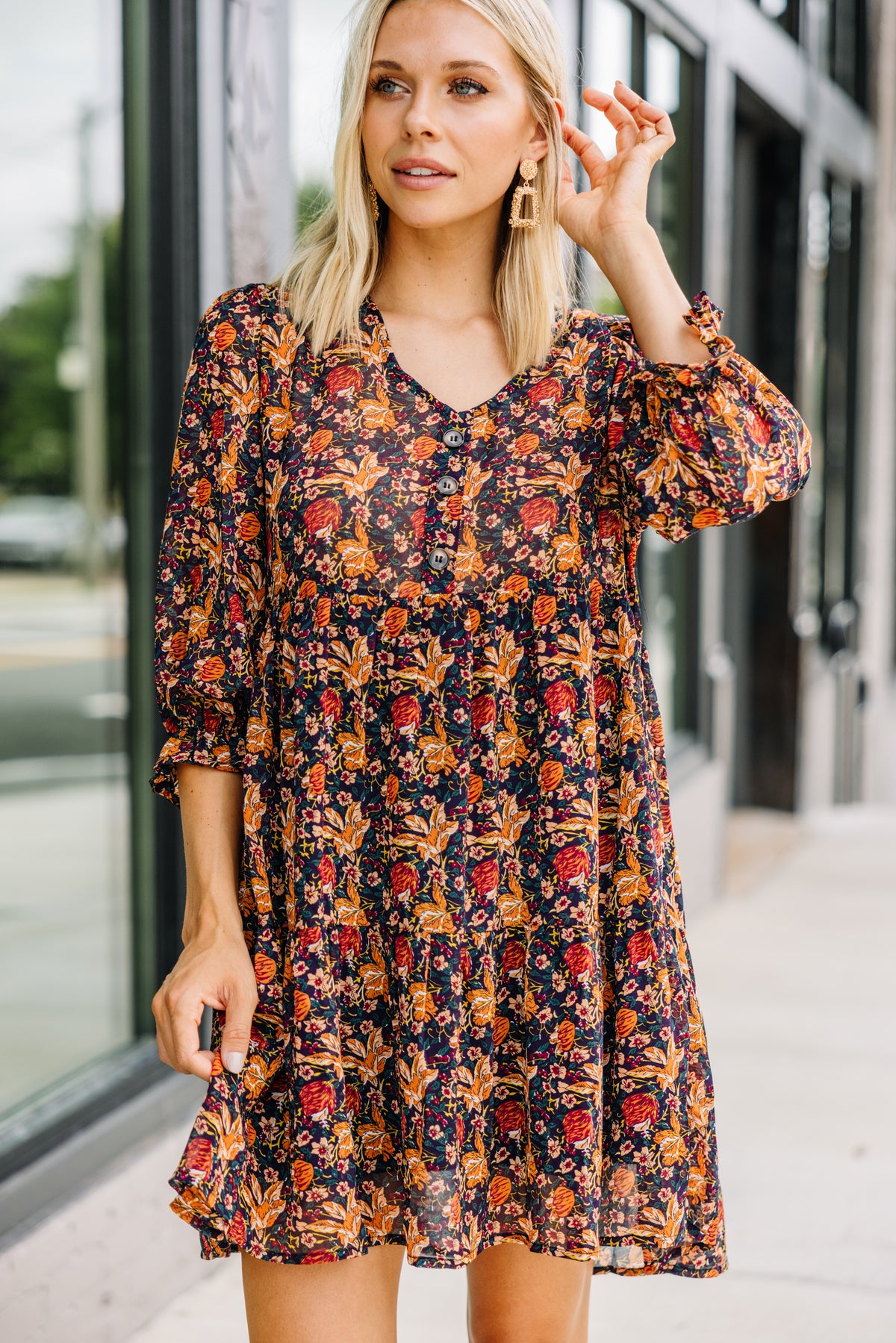 Boho Black Ditsy Floral Dress - Fab Fall Dresses – Shop the Mint