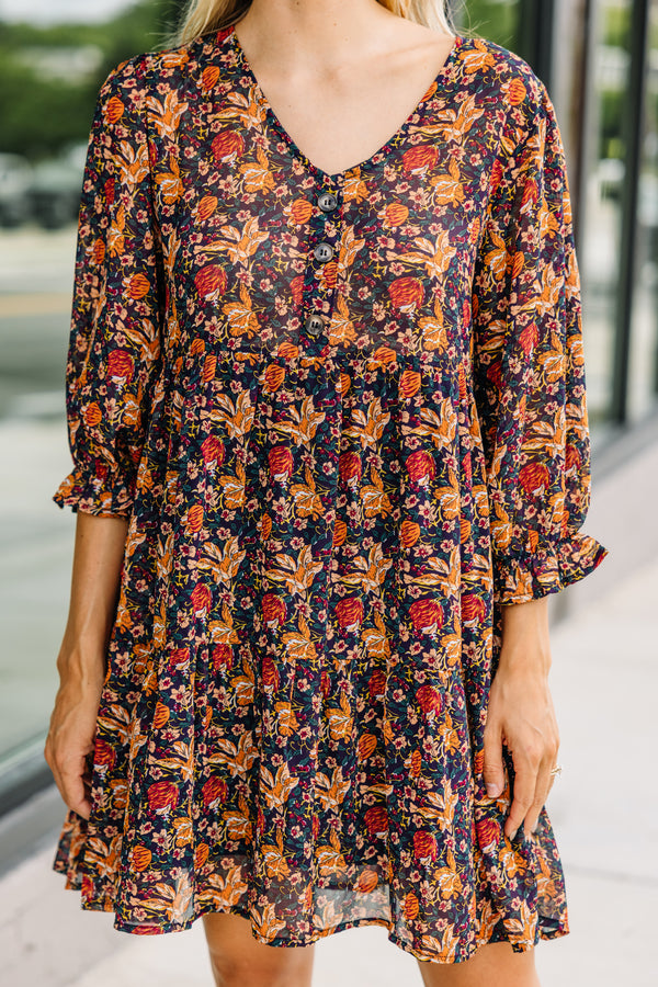 fall ditsy floral dress