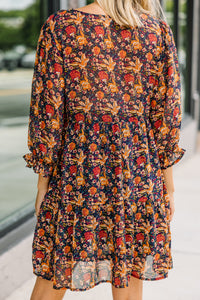 fall ditsy floral dress