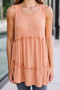 waffle knit orange tank