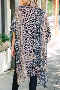 leopard flowy kimono
